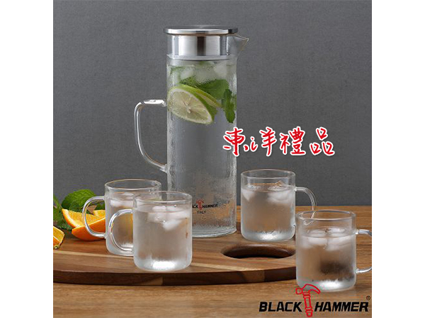 BLACK HAMMER 極簡耐熱玻璃水壺組 CD-BH-G1200-5