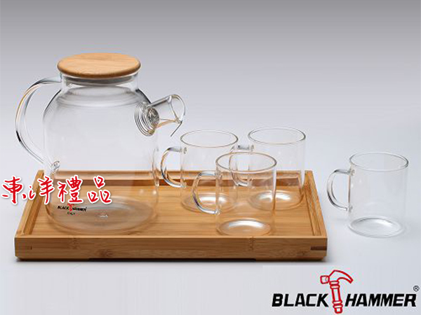 BLACK HAMMER 風尚耐熱玻璃水壺杯組 CD-BH-G1500-5