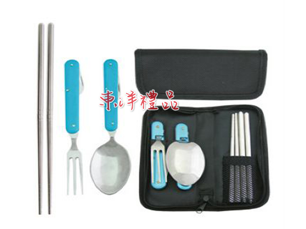 筷子+瑞士刀(藍)餐具組 JL-KB-757-B
