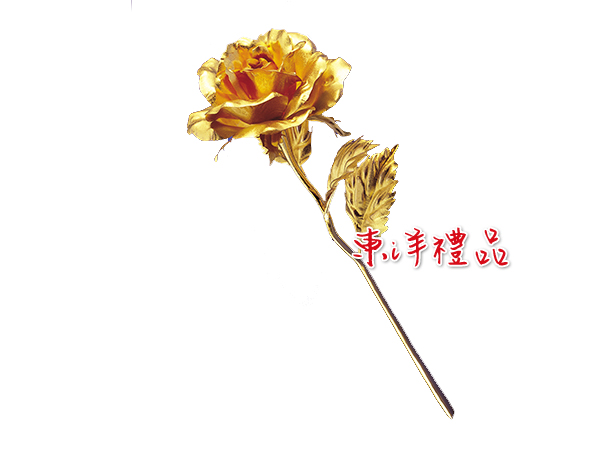 純金單枝金箔玫瑰花 LS-1546A-01