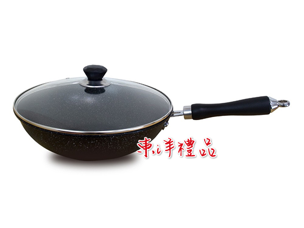 弗南希諾 黑鑽麥飯石不沾炒鍋(32cm) HY-FR-7530