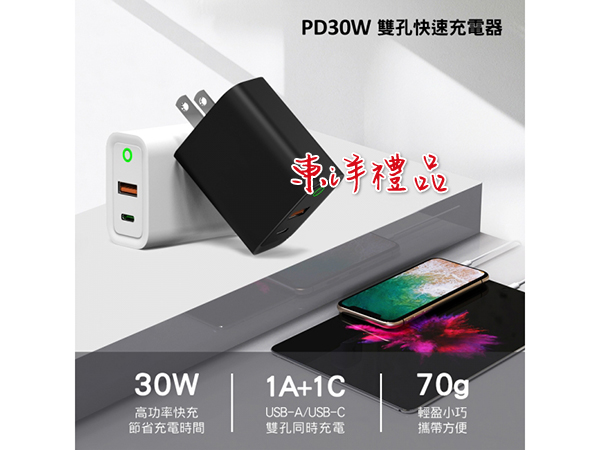 PD 30W 雙孔快充充電器 RH-80975