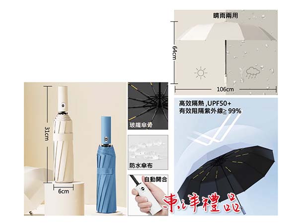 24骨加固自動雨傘 SJ-CE067