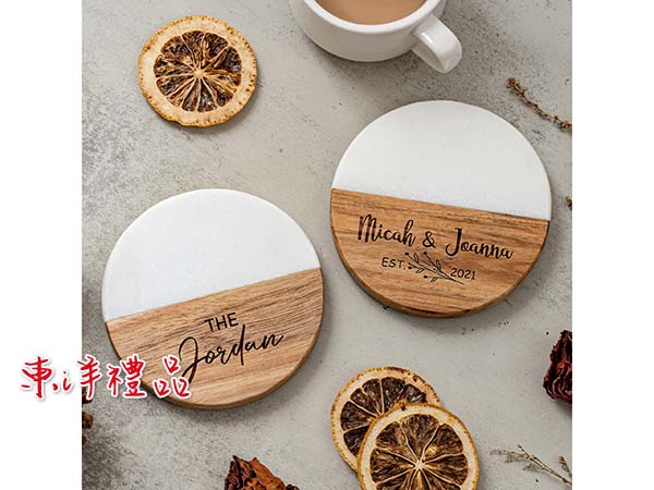 大理石拼接相思木杯墊 RH-81037