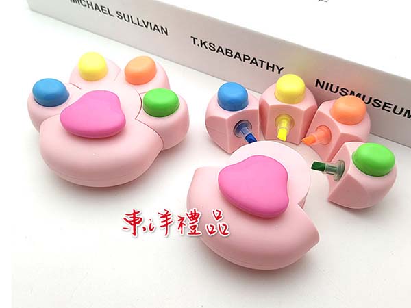 貓爪四色螢光筆 RH-81047